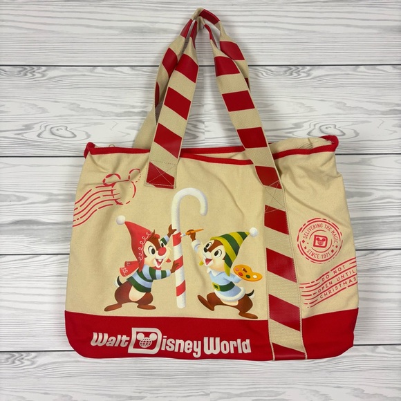 Walt Disney Handbags - Walt Disney World Chip n’ Dale Holiday Christmas Tote Bag